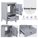 20" Bathroom Vanity With Sink, Bathroom Cabinet With A Door, Door Shelf Storage And Adiustable Foot Pads, A Drawer - Gray