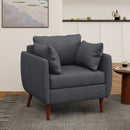 Luminate - Upholstered Fabric Club Chair With Tapered Legs And 2 Accent Pillows