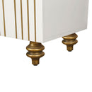 Modern Fluted Sideboard Buffet With Storage, Curve Element, 4 Doors With Adjustable Shelves