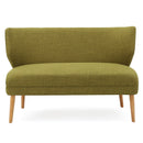 Elegant Classic Upholstered Loveseat With Curved Backrest