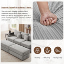Modern Style Loveseat Sofa Sectional Sofa Couch With Storage Space, A Movable Ottoman, Two USB Ports, Two Cup Holders, A Phone Holder For Living Room