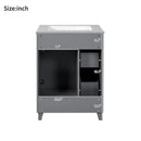 Transitional Style Bathroom Vanity Cabinet With Ceramic Sink