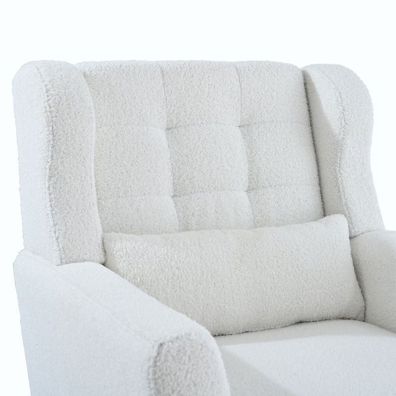 Modern Accent Chair, Chenille Arm Chairs For Living Room, Upholstered Mordern Armchair, Comfy Soft Padded Lounge Chair In Small Space, Bedroom, With Pillow, Solid Wood Leg