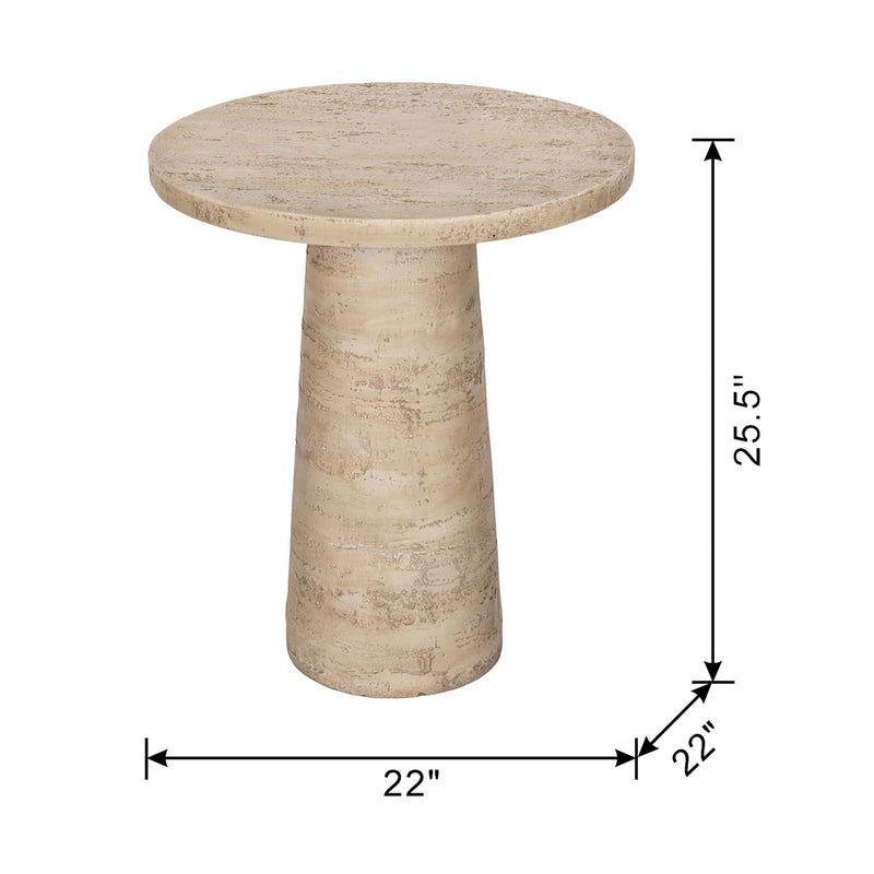 Round Side Table With Pedestal Base