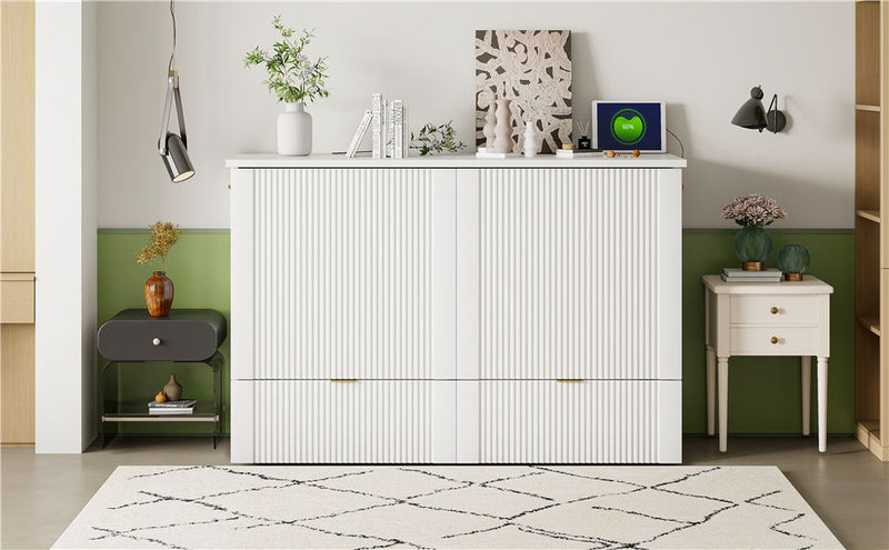 Murphy Bed With Drawer And A Set Of Sockets & USB Ports, Pulley Structure Design