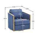 Corduroy Barrel Chair, 360 Degree Swivel