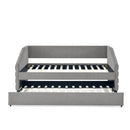 Elegant Daybed With Trundle Upholstered Tufted Sofa Bed