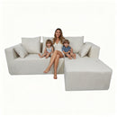 Modular Corner Sofa With Soft Linen Fabric