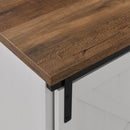 Farmhouse Sliding X Barn Door 70" TV Stand for 80" TVs - Rustic Oak/Brushed White