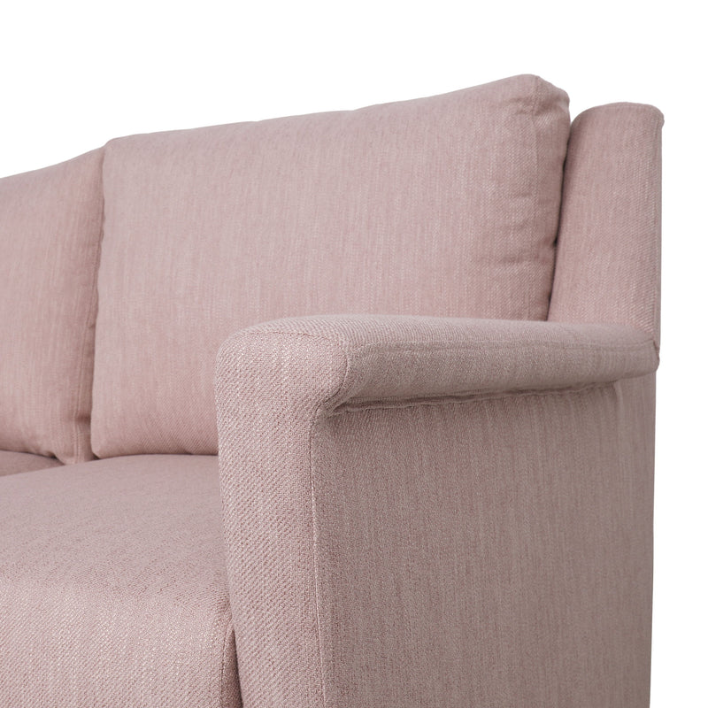 Comfy 3 Seat Sofa With Wooden Legs, For Living Room And Study - Light Pink