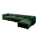 Contemporary Elegant White Chenille Sofa With Storage And Ottoman