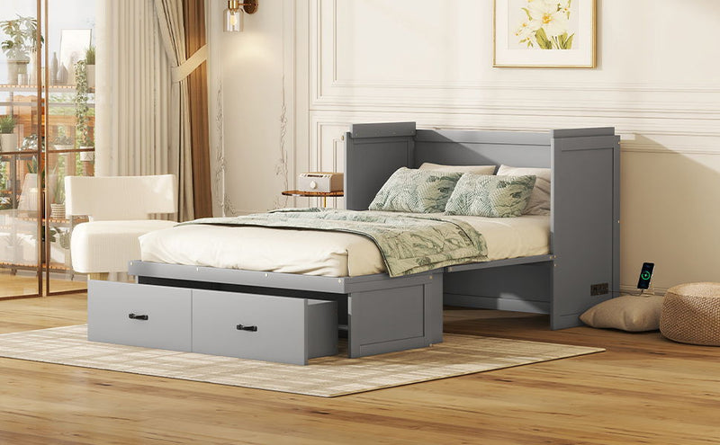 Murphy Bed With USB Port And A Large Drawer
