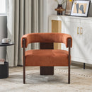 Modern Upholstered Accent Arm Chair With Barrel Back Design