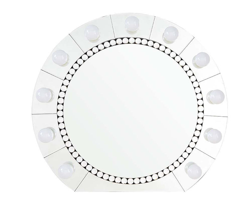Farai - 29" Accent Mirror - Mirrored & Faux Crystal Diamonds