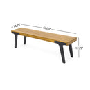 1 Dining Table & 2 Dining Benches - Light Teak