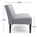 Contemporary Loveseat With Upholstered Fabric And Birch Wood Legs - Light Gray