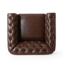 Luminex - Tufted Upholstered Club Chair With Nailhead Accents And Scrolled Tuxedo Arms
