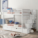 Bunk Bed With Shelves And 6 Storage Drawers