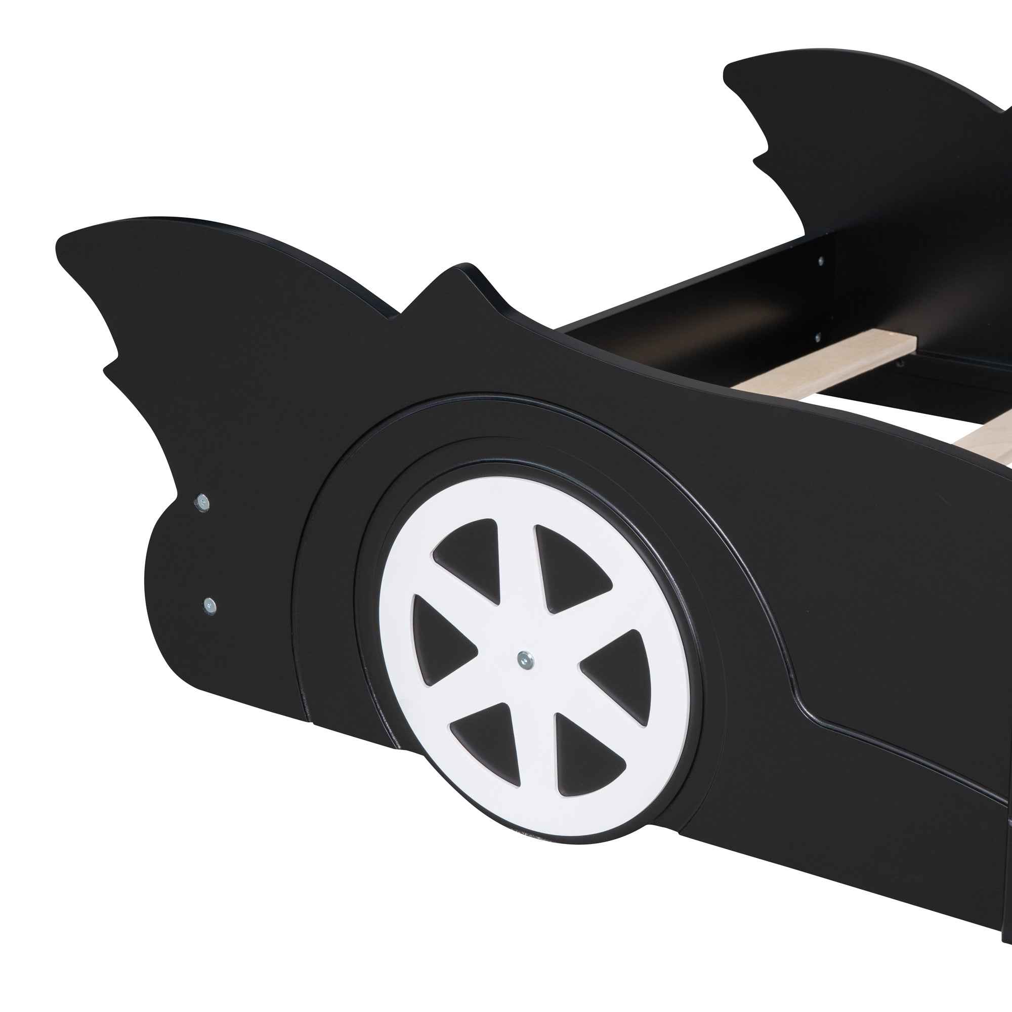 Twin Size Race Car-Shaped Platform Bed with Wheels,Black - Atlantic Fine Furniture Melbourne FL