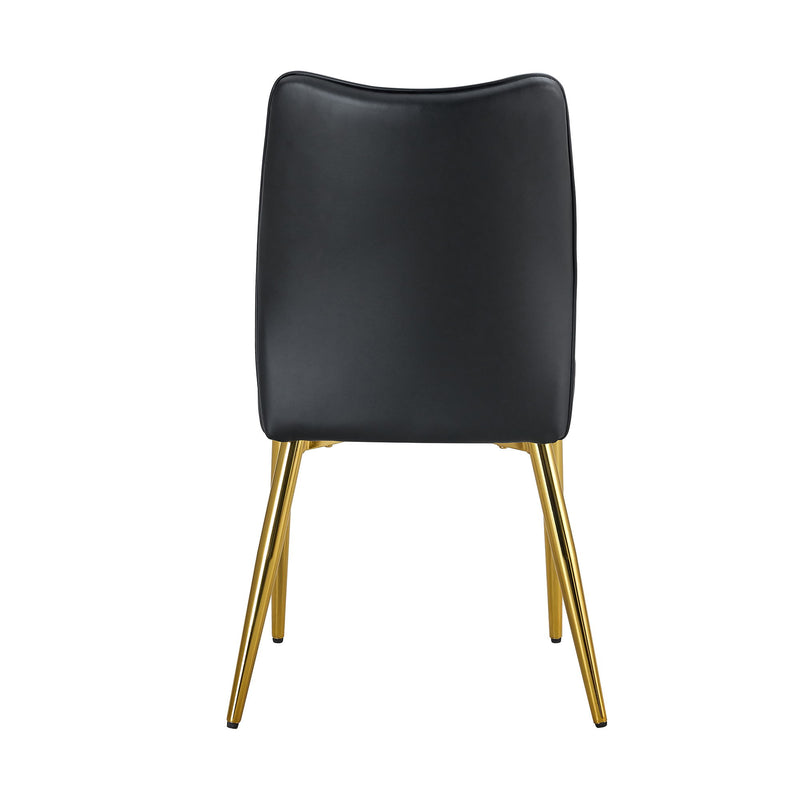 Medieval Modern Dining Chairs With Cushions And Metal Legs Material (Set of 4) - Black