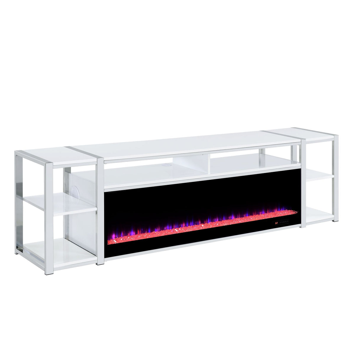 Midway 80" TV Console With Firelight in White by Elements International, view 5