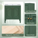30" Bathroom Vanity With Sink, 2 Doors With Shelf, Soft Close Door Hinges, Vintage Style - Green