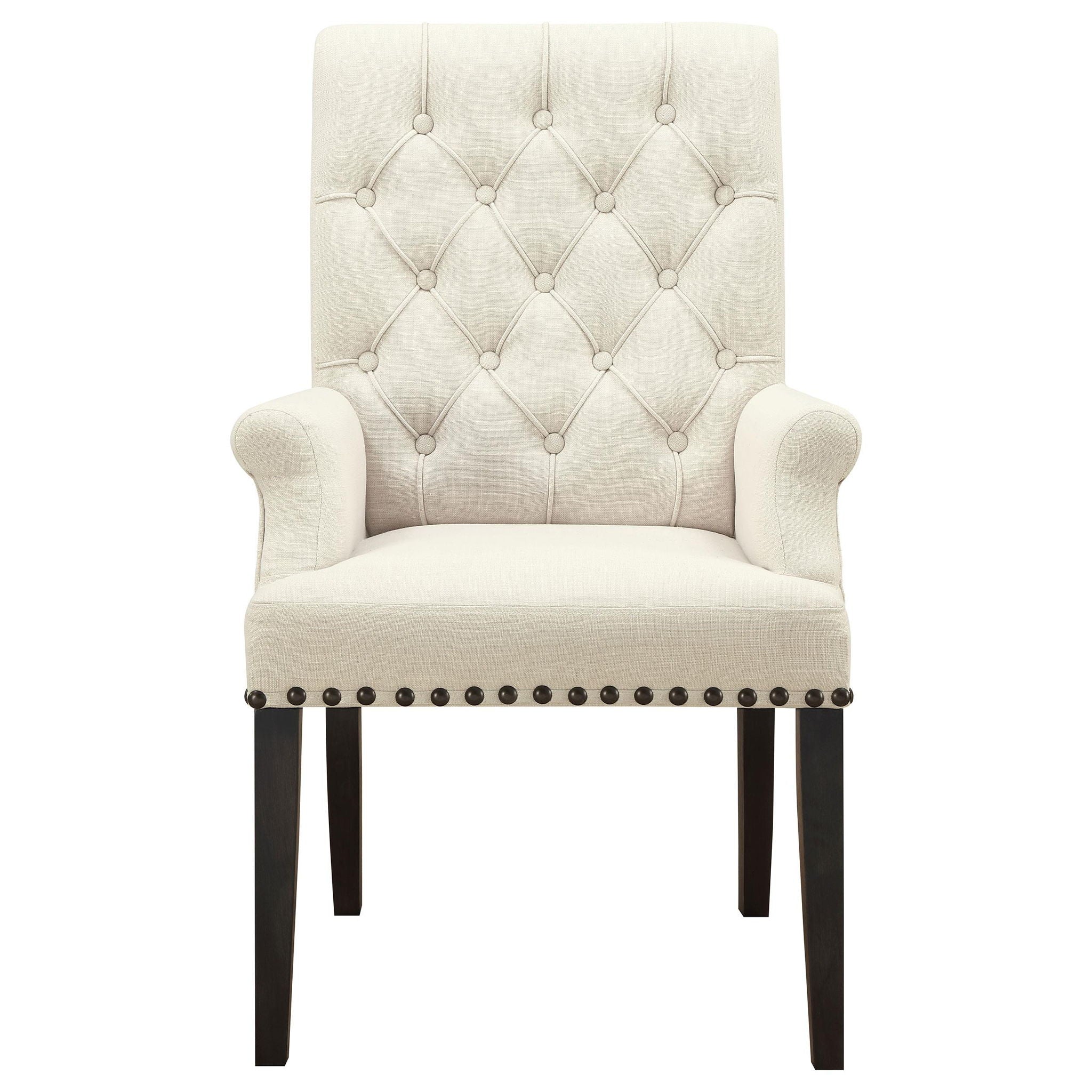 Alana Fabric Upholstered Dining Arm Chair Beige - Atlantic Fine Furniture Melbourne FL