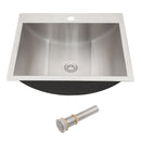 21 X 17" Drop In Bathroom Sink With Pop Up Drain, Stainless Steel Su304, Durable & Rust Resistant, Easy Installation - Brushed Nickel