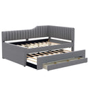 Upholstered Daybed With Trundle And 3 Drawers