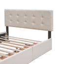 Upholstered Platform Bed With Classic Headboard And Drawers, No Box Spring Needed
