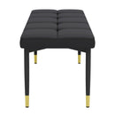 Multifunctional Shoe Bench, Sturdy Metal Legs With Gold Accents - Black