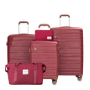 5 Piece Set Hardshell Carry On Luggage Set With Tsa Lock