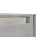 Full Size Upholstered Platform Bed with LED Frame, with Twin  Size Trundle and 2 drawers, Teddy Fleece, Gray