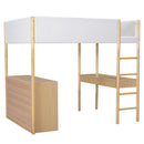 Full Size Teddy FleeceLoft Bed Wood Bed, Natural