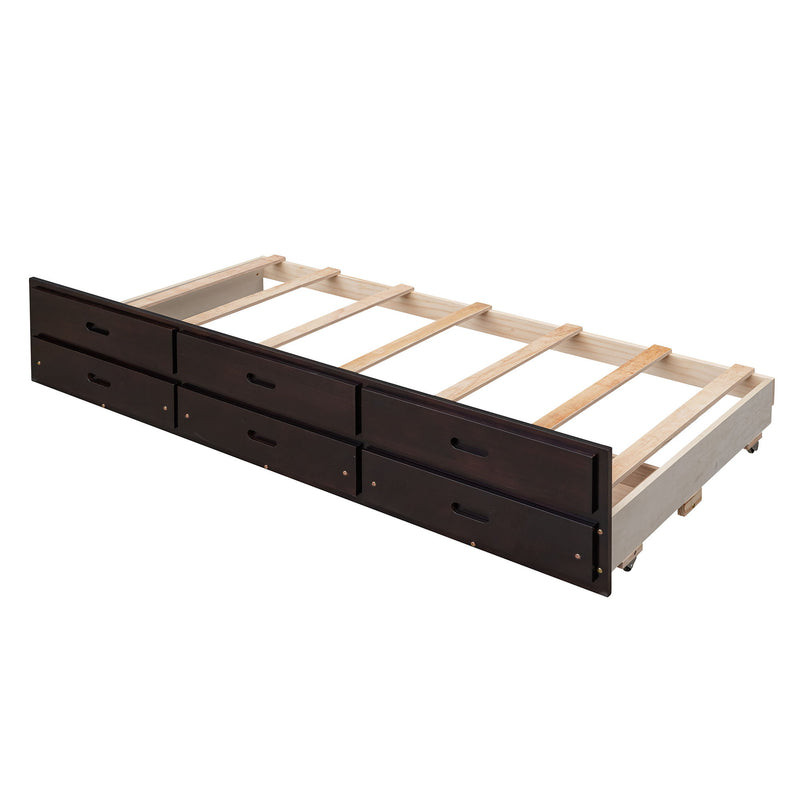 Twin Over Full Bunk Bed With Twin Size Trundle, Separable Bunk Bed With Drawers For Bedroom