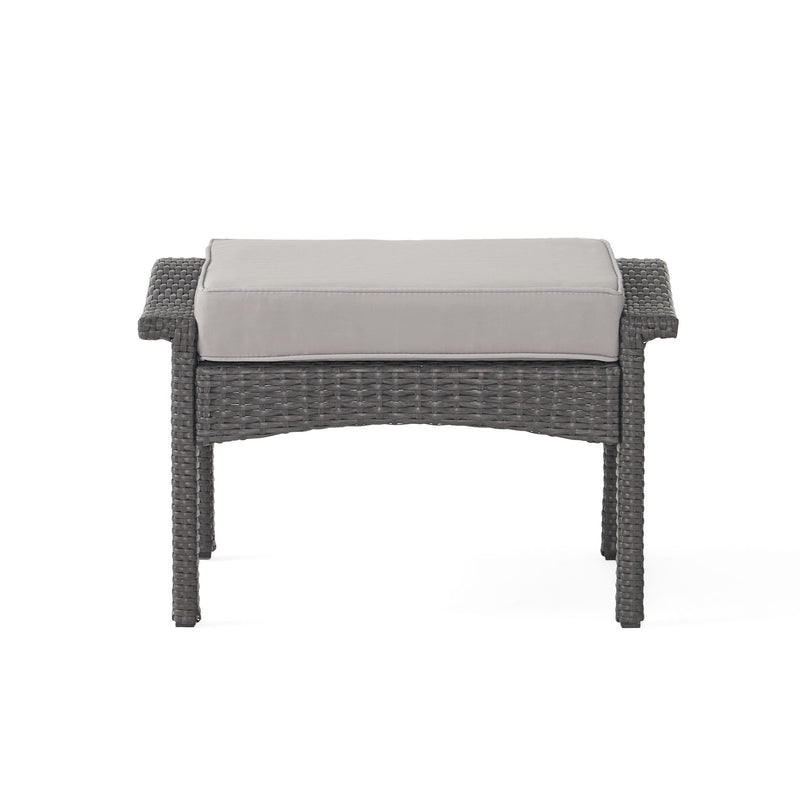 Honolulu - Modern Chat Set of 5 With Wicker - Gray / Silver