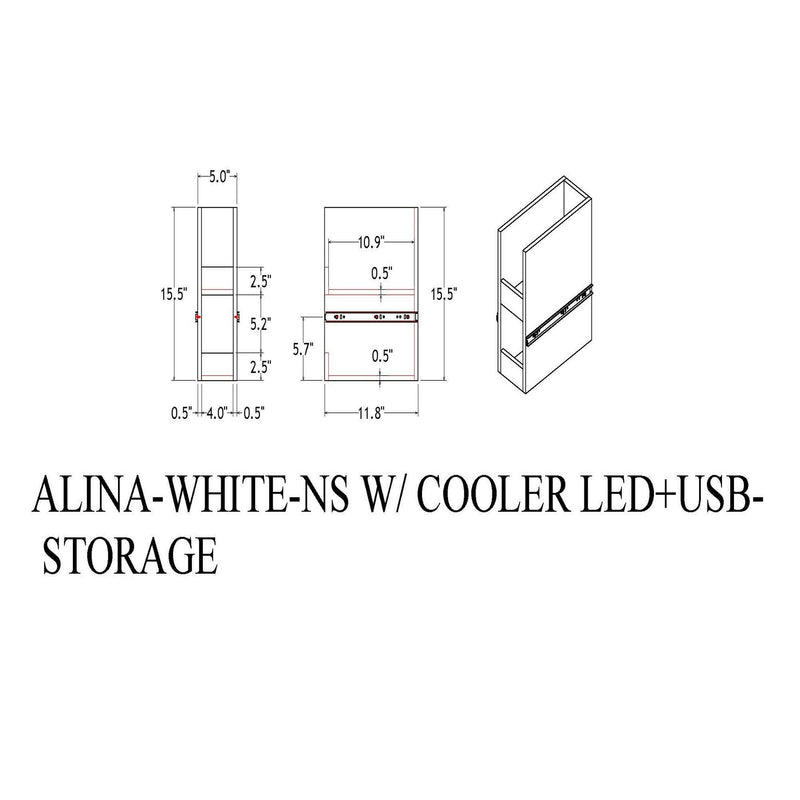 Adelaide - Nightstand With Cooler And Speaker - Grey / Black