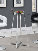 Zanella - Round Glass Top Bistro Bar Table - Chrome - Atlantic Fine Furniture Inc