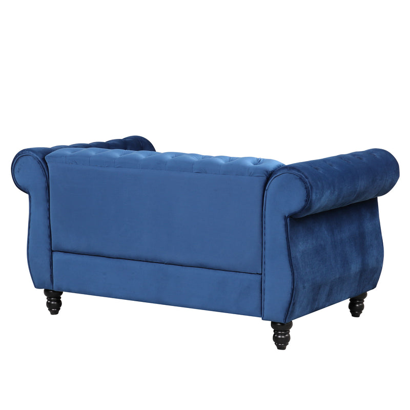 Modern Sofa Dutch Plush, Upholstered Sofa, Solid Wood Legs, Buttoned Tufted Backrest