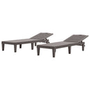 2 Piece Outdoor Chaise Lounges With Adjustable Backrest