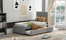 Linen Upholstered Platform Bed With Headboard and Trundle, Twin(Old SKU: SM000504AAE)