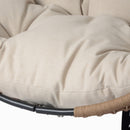 Sora - Outdoor Patio Wicker Hanging Chair With Stand - Beige / Brown