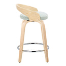 Grotto - Contemporary Fixed Height Counter Stool & Swivel, Round Footrest (Set of 2)