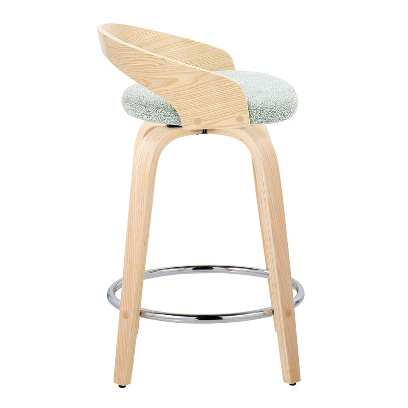 Grotto - Contemporary Fixed Height Counter Stool & Swivel, Round Footrest (Set of 2)