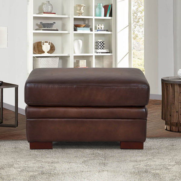 Brookfield - Leather Ottoman - Caramel