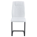 Modern dining chairs with faux leather upholstered seats - dining room chairs with metal legs, suitable for kitchen, living room, bedroom, dining room side chairs, set of 6 pieces (white+PU leather)