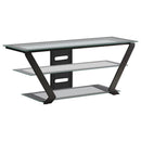 Donlyn - 2-Tier Metal TV Stand With Glass Shelves - Black - Atlantic Fine Furniture Inc