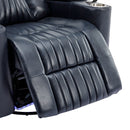 270° Power Swivel Recliner Home Theater Chair With Hidden Arm Storage, LED Light, Cup Holder, And Tray Table