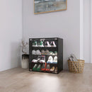 4 Layers Shoe Cabinet With Glass Door And Glass Layer Shoes Display Cabinet With LED Light Bluetooth Control - Black