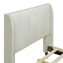 Twin Size Upholstered Platform Bed, Velvet, Beige